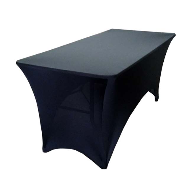 6ft Rectangular Spandex Table Cover Black - Rental World